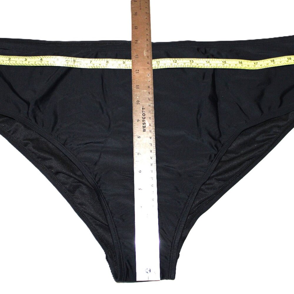 New 2X Black Bikini Bottoms Swimsuit Separates SPF 50 Lysa NWT Nylon Spandex